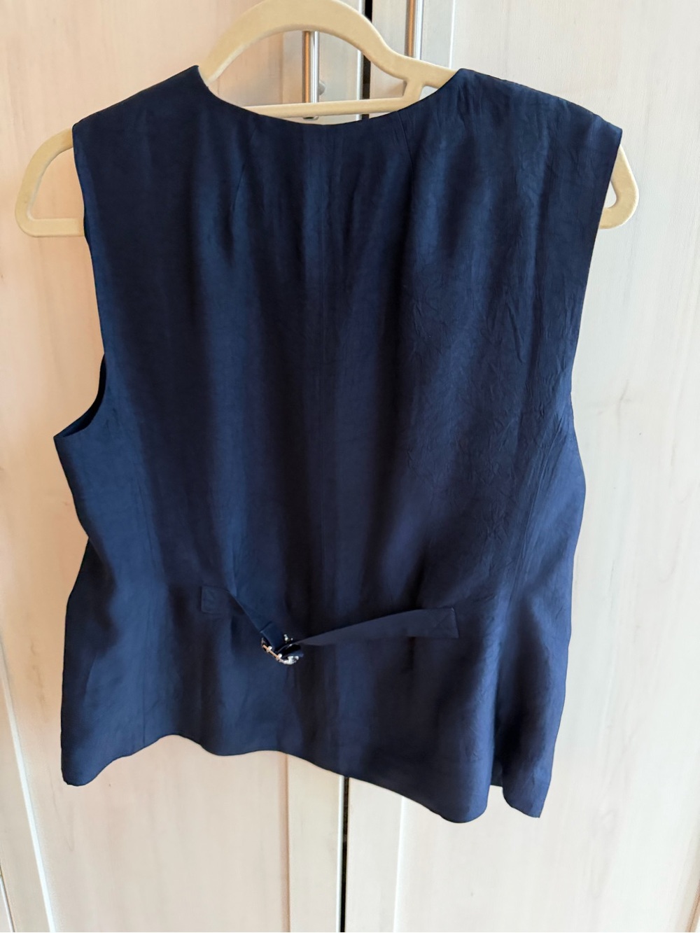 J. Crew Navy Sleeveless Button-Front Vest - Picture 2 of 3